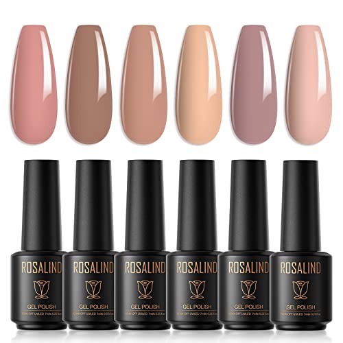 ROSALIND Gel Nagellack Set 6 Farben 7ml Shellac Gellack UV Set Gel Nail Polish für Nagel Lack Akt Maniküre Design von ROSALIND