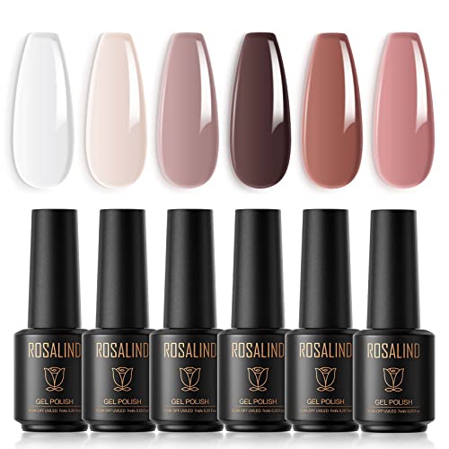 ROSALIND Gel Nagellack Set 6 Farben 7ml Shellac Gellack UV Set Gel Nail Polish für Nagel Lack Akt Maniküre Design von ROSALIND