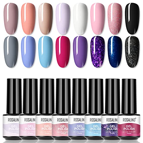 ROSALIND Gel Nagellack UV 16 Farben Gellack UV Shellac Violett Farben Set,Gel Nail Polish für Nagel Design Nagellack Starter set von ROSALIND