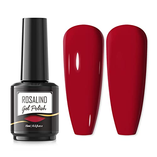 ROSALIND Rot Farbe UV Nagellack, Shellac Gellack UV 15ml Gel Nagellack, UV Gel Nagellack Gellack Nail Art Gelnagelset, Red Color Gel Nail Polish 1pcs von ROSALIND