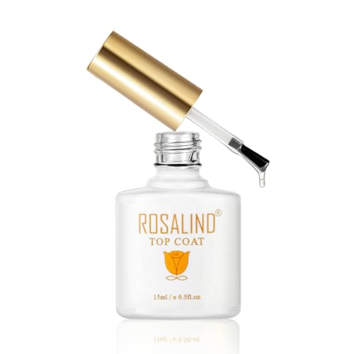 ROSALIND Top Coat Überlack UV LED Gellack Gel Nagellack Gel Nail Polish 15ml für Nägel Primer Set Gellack Salon & Home Nageldesign Set von ROSALIND