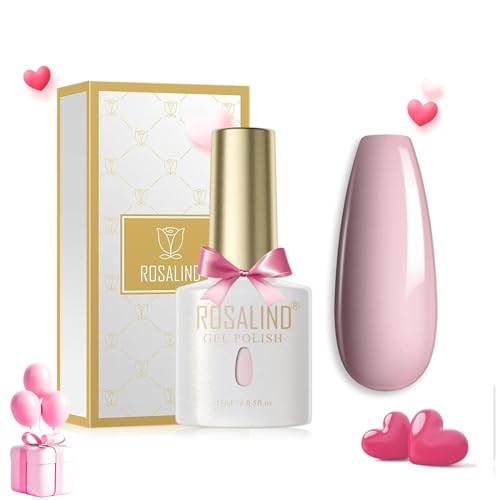 ROSALIND UV Nagellack Rosa Gel Nagellack 15ml Soak Off Nail Gel Polish für UV LED Nagellampe Langlebige French Maniküre Nagelgellack Valentinstag von ROSALIND