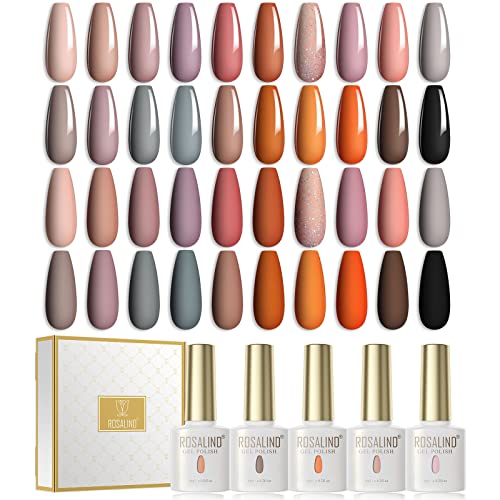 ROSALIND UV Gel Nagellack 20 Farben Rosa Schwarz Orange Grau Gel Nagellack Set Soak Off UV LED Nail Gel Polish Shellac Nagellack Lacke Für UV Lampe Große Kapazität Für Valentinstag von ROSALIND