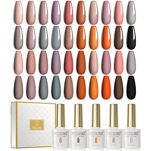 ROSALIND UV Gel Nagellack Set, 20 Farben Rosa Schwarz Orange Grau Gel, Soak Off Nail Polish Für UV/led Lampe von ROSALIND