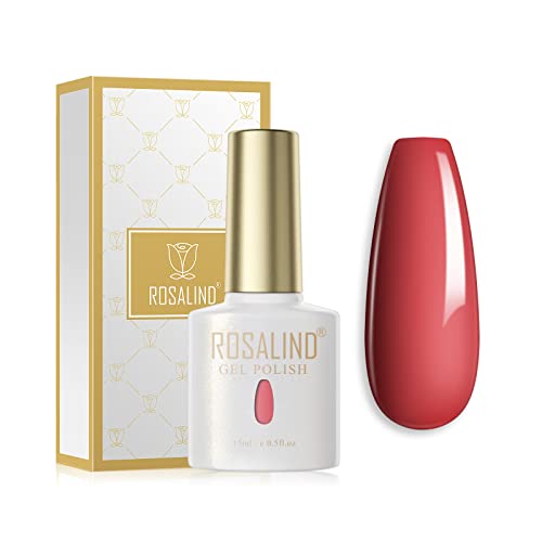 ROSALIND UV Nagellack Rot Gel Nagellack 15ml Soak Off Nail Gel Polish für UV LED Nagellampe Langlebige French Maniküre Nagelgellack von ROSALIND