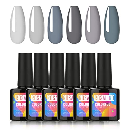 ROSALIND UV Nagellack Shellac Set 6 Farben Gel Nagellack Set Nagellack 10 ml UV Lampe Für Nägel Gel Nail Polish Set von ROSALIND