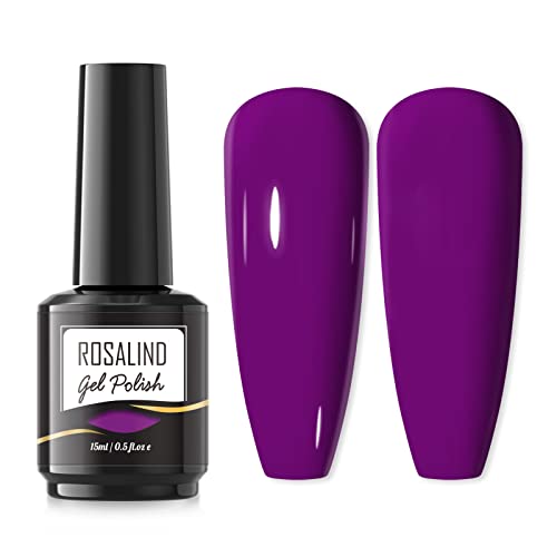 ROSALIND Violett Farbe UV Nagellack, Shellac Gellack UV 15ml Gel Nagellack, UV Gel Nagellack Gellack Nail Art Gelnagelset, Purple Color Gel Nail Polish 1pcs von ROSALIND