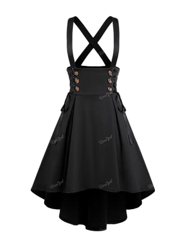 ROSE GAL Damen Plus Size Hohe Taille Krawatte Kleid A Linie Strapsrock, Schwarz-5-11, 3X von ROSE GAL