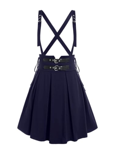 ROSE GAL Damen Plus Size Hohe Taille Tie Kleid Gothic Spitze A-Linie Mini Tie Slip Kleid, Tiefes Blau, 4X von ROSE GAL
