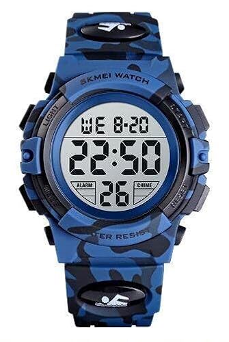 Kinder Digital Uhr,50 m wasserdichte Sports Outdoor Digital Uhren Kinder Silikon Armbanduhr mit Wecker/Stoppuhr/LED-Licht/Stoßfest/Datum,Elektronische Kinderuhren von ROSEBEAR