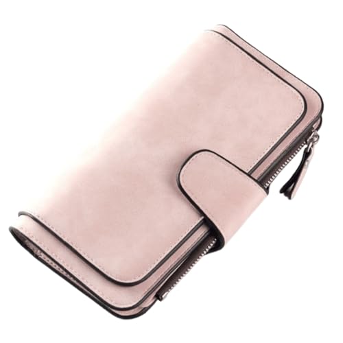 ROSEEONNE plånböcker Geldbörse Damen Groß mit Reißverschlussfach Schlankes Kartenetui Reisegeldbörse Compatible with Bargeldverwaltung Ledergeldbörsen Compatible with Damen 3-Fach portmonnäer(Rose) von ROSEEONNE