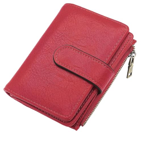 ROSEEONNE plånböcker RFID-blockierende Geldbörse Compatible with Damen, dreifach gefaltet, Münzfach, Diebstahlschutzverschluss, wasserdicht, schlankes Design portmonnäer(Burgundy) von ROSEEONNE