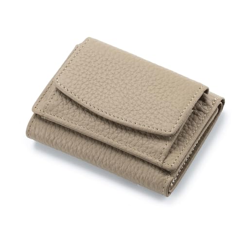 ROSEEONNE plånböcker RFID-blockierende Geldbörse aus echtem Leder, schmal, gegen Kreditkartenbetrug, Kartenhalter, Organizer, Faltbare Geldbörse Compatible with Damen und Herren portmonnäer(Grey) von ROSEEONNE