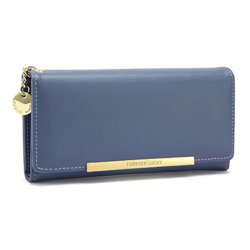 plånböcker Geldbörse Damen Große Kapazität Clutch Geldbörse for Damen Kartenhalter Reißverschluss Münzfach Reisetasche 2-Fach Hasp Clutch portmonnäer(Bleu) von ROSEEONNE