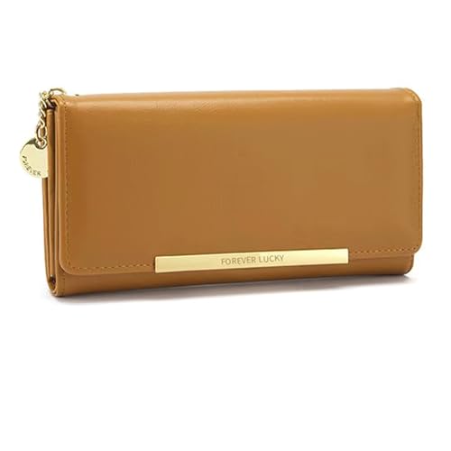 plånböcker Geldbörse Damen Große Kapazität Clutch Geldbörse for Damen Kartenhalter Reißverschluss Münzfach Reisetasche 2-Fach Hasp Clutch portmonnäer(Geel) von ROSEEONNE