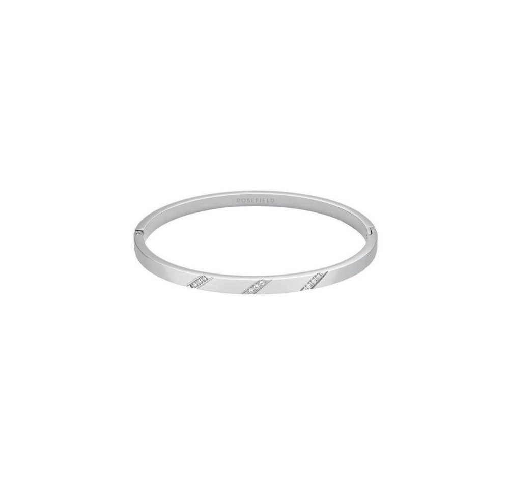 ROSEFIELD Armreif ROSEFIELD Armreifen Bangle with Lines of Crystals Silver Silver JBLCS- von ROSEFIELD