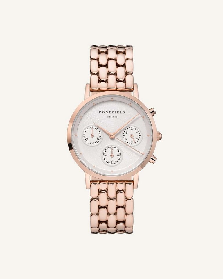 ROSEFIELD Chronograph Rosefield Damen Uhr NWG-N91 The Gabby Weiß Roségold, (1-tlg) von ROSEFIELD