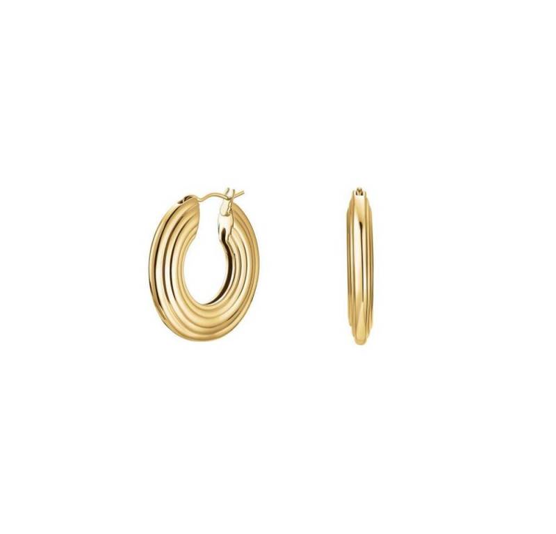 ROSEFIELD Creolen-Set ROSEFIELD Creolen Flat Striped Hoops Gold JEFSG-J973 von ROSEFIELD