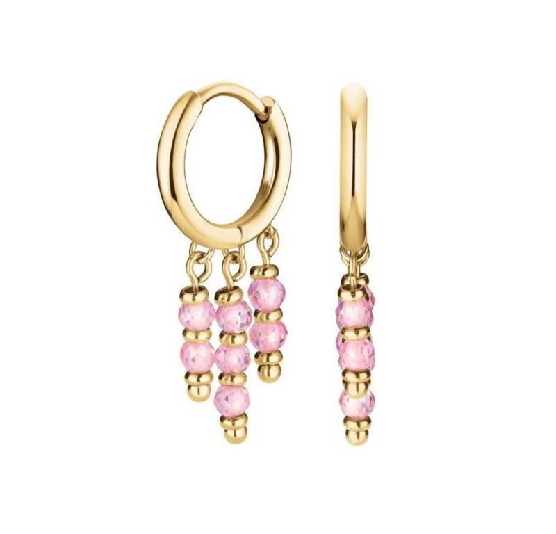 ROSEFIELD Creolen-Set ROSEFIELD Damen Creolen Gold Rosa Steine von ROSEFIELD
