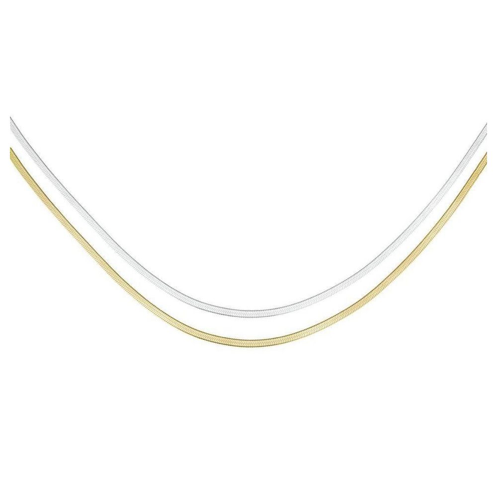 ROSEFIELD Edelstahlkette ROSEFIELD Halskette Doppel-Snake Duo Tone Silber + Gold von ROSEFIELD