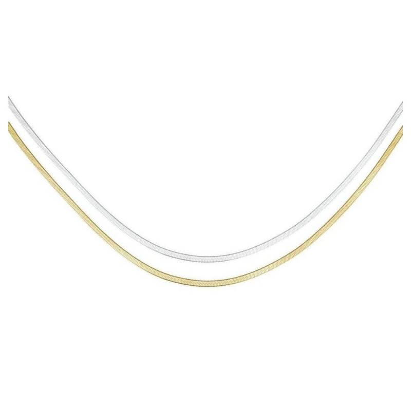 ROSEFIELD Edelstahlkette ROSEFIELD Halskette Doppel-Snake Duo Tone Silber + Gold von ROSEFIELD