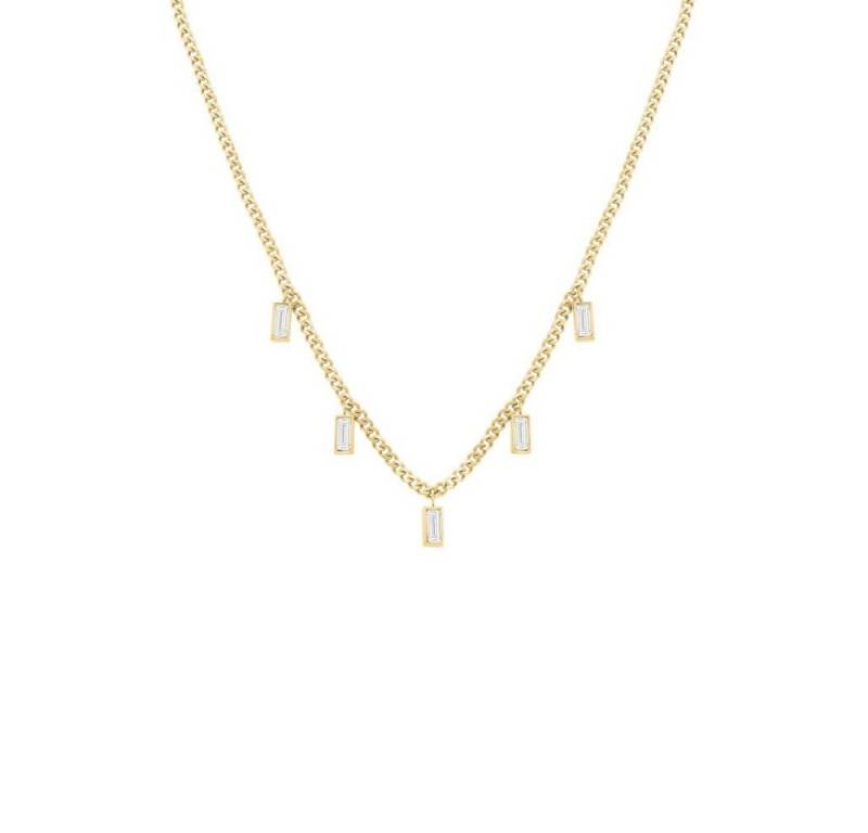 ROSEFIELD Kette mit Anhänger ROSEFIELD Halskette Playful Crystals Baguette Dangling Gold von ROSEFIELD