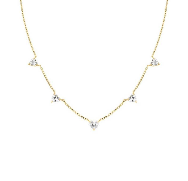 ROSEFIELD Kette mit Anhänger ROSEFIELD Halskette Row of Hearts Necklace White Crystals Gold JNRHG-J von ROSEFIELD
