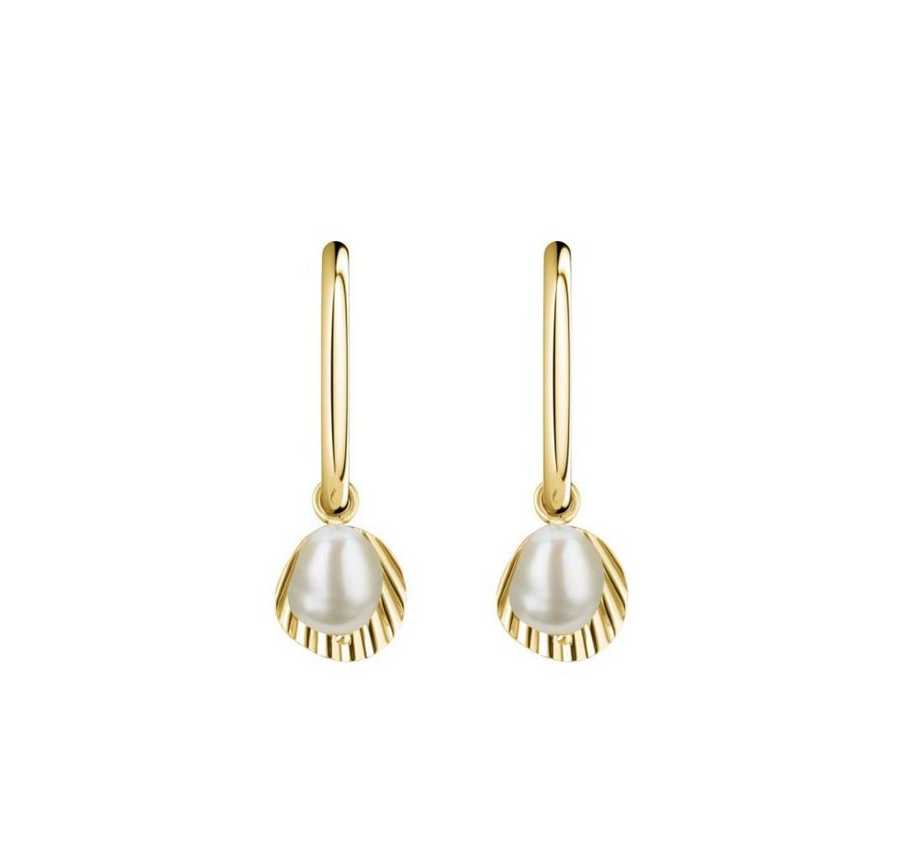 ROSEFIELD Ohrring-Set ROSEFIELD Ohrringe Creole Muschel mit Perle Gold von ROSEFIELD