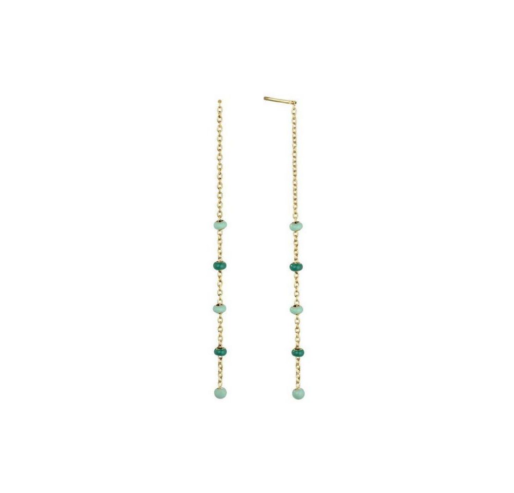 ROSEFIELD Ohrring-Set ROSEFIELD Ohrringe Hänger Emerald Dotted Kugeln Gold Edelstahl von ROSEFIELD