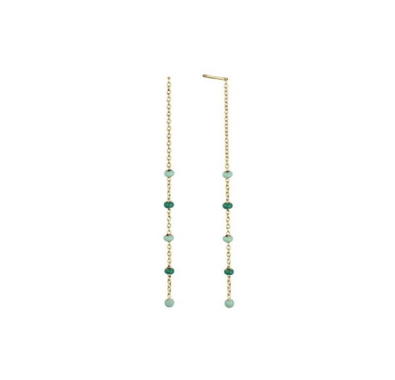 ROSEFIELD Ohrring-Set ROSEFIELD Ohrringe Hänger Emerald Dotted Kugeln Gold Edelstahl von ROSEFIELD