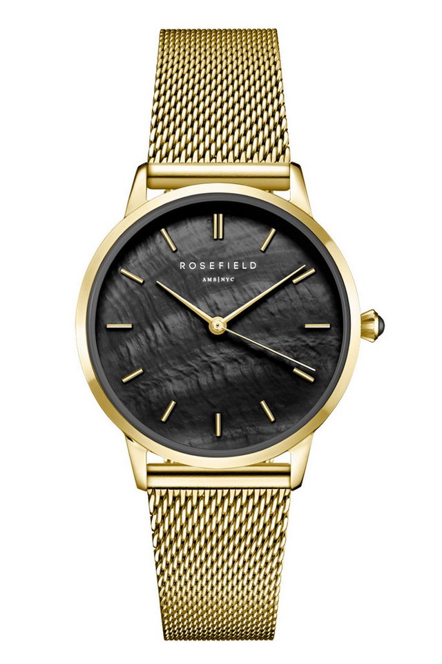 ROSEFIELD Quarzuhr Pearl Edit Mesh Goldfarben/Schwarz von ROSEFIELD