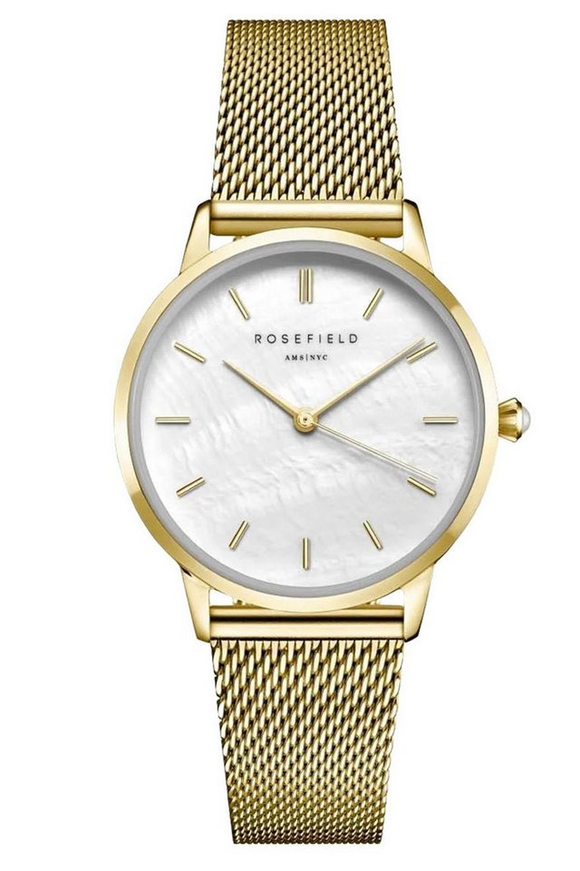 ROSEFIELD Quarzuhr Pearl Edit Mesh Goldfarben von ROSEFIELD