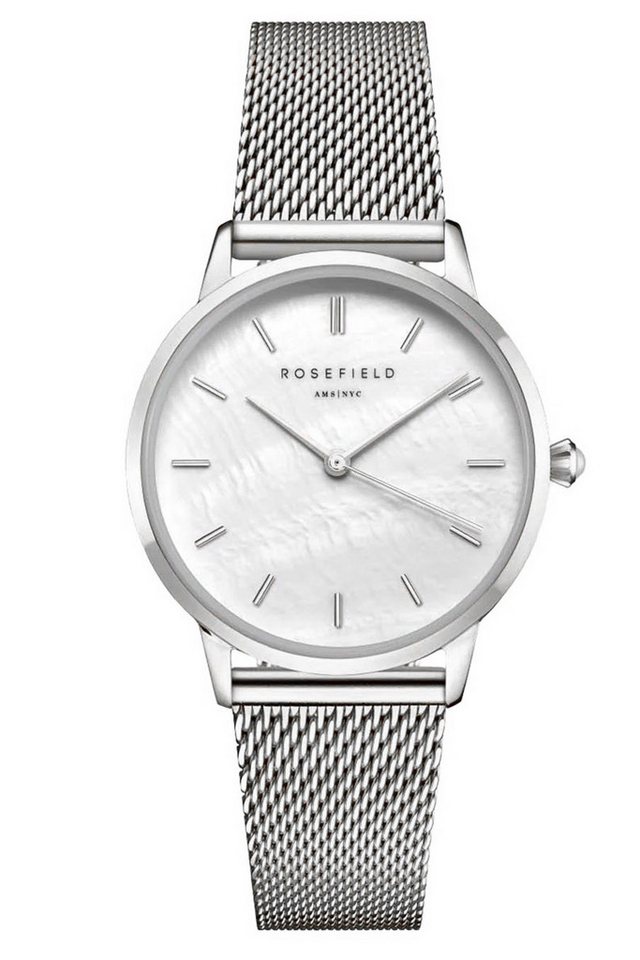 ROSEFIELD Quarzuhr Pearl Edit Mesh Silberfarben/Weiß von ROSEFIELD
