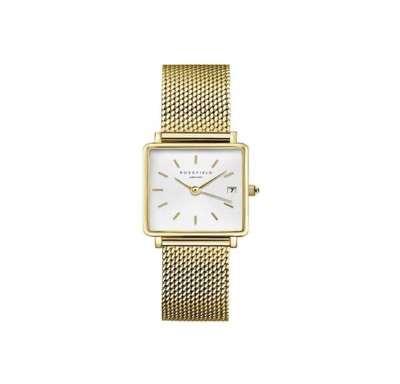 ROSEFIELD Quarzuhr ROSEFIELD Damenuhr Boxy XS Mesh Gold eckig QMWMG-Q039 von ROSEFIELD