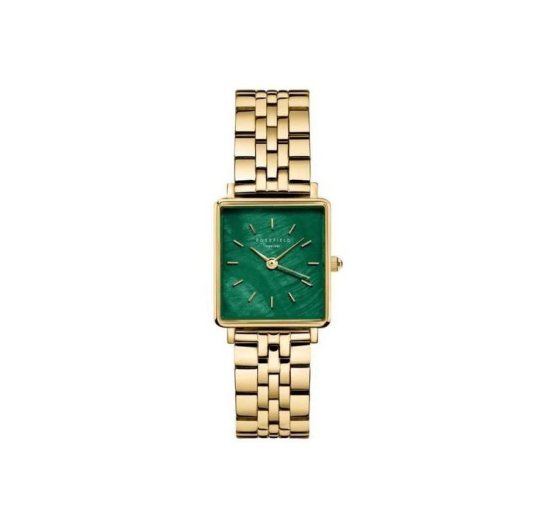 ROSEFIELD Quarzuhr ROSEFIELD Damenuhr Boxy XS Smaragd-Grün Gold eckig BEGSG-Q050 von ROSEFIELD