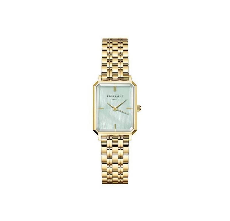 ROSEFIELD Quarzuhr ROSEFIELD Damenuhr Octagon XS Minzgrün Perlmutt Gold eckig OGGSG-O71 von ROSEFIELD