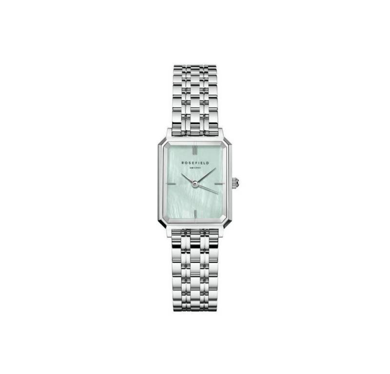 ROSEFIELD Quarzuhr ROSEFIELD Damenuhr Octagon XS Münzgrün Perlmutt Silber eckig OGGSS-O72 von ROSEFIELD