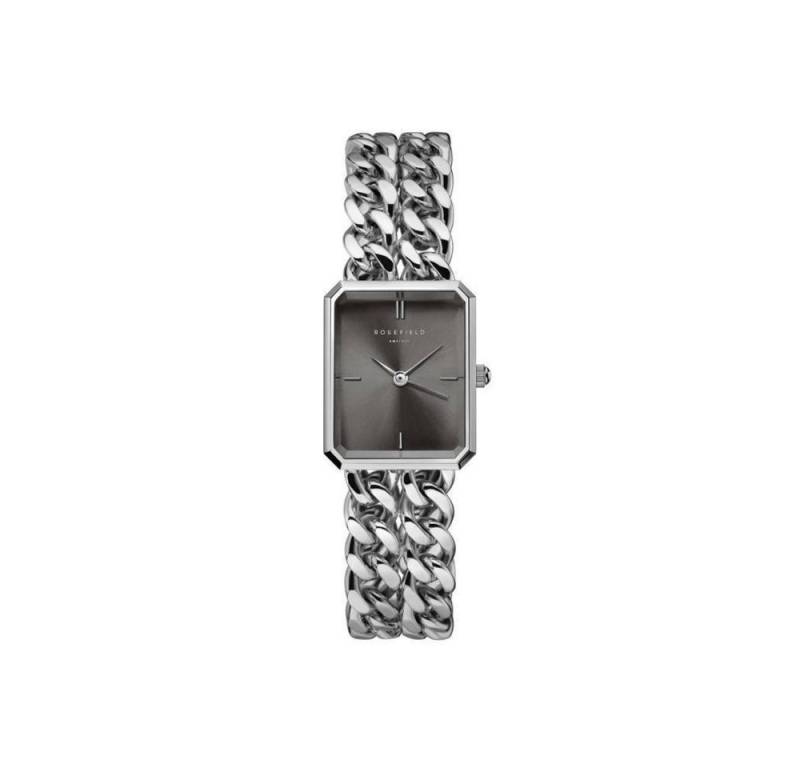 ROSEFIELD Quarzuhr ROSEFIELD Damenuhr Octagon XS Studio Kettenuhr Grau Silber SGSSS-O78 von ROSEFIELD
