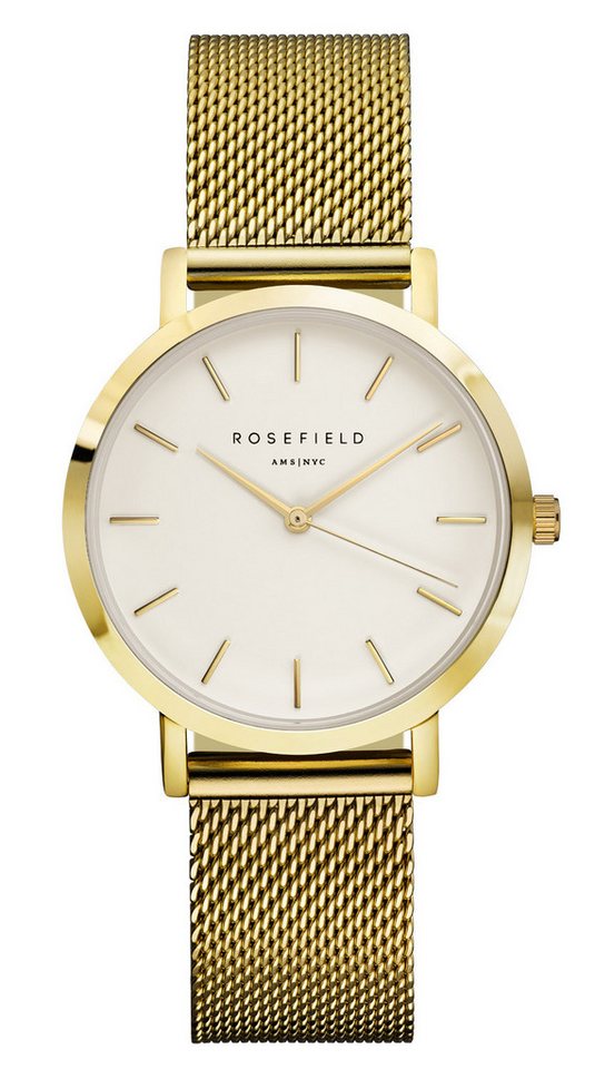 ROSEFIELD Quarzuhr Damen-Tribeca mit Meshband Goldfarben von ROSEFIELD