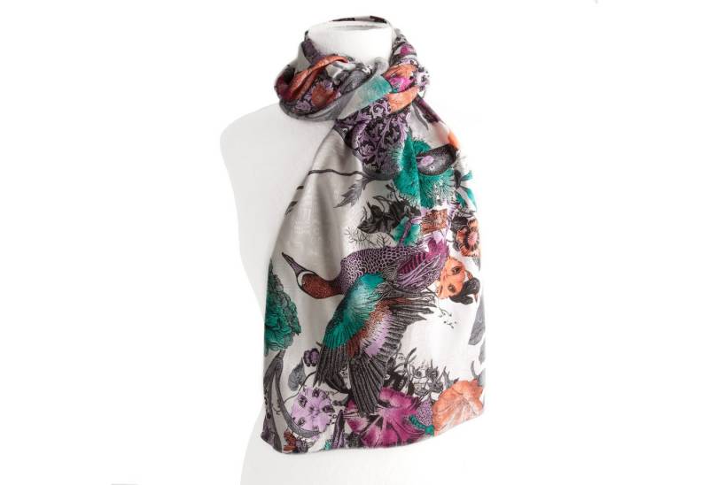 ROSEMARIE SCHULZ Heidelberg Halstuch Halstuch Damen Schal Paradisvogelmuster 160 x 35 cm 100% Viskose, mit modischem Mustermix, Made in Germany von ROSEMARIE SCHULZ Heidelberg