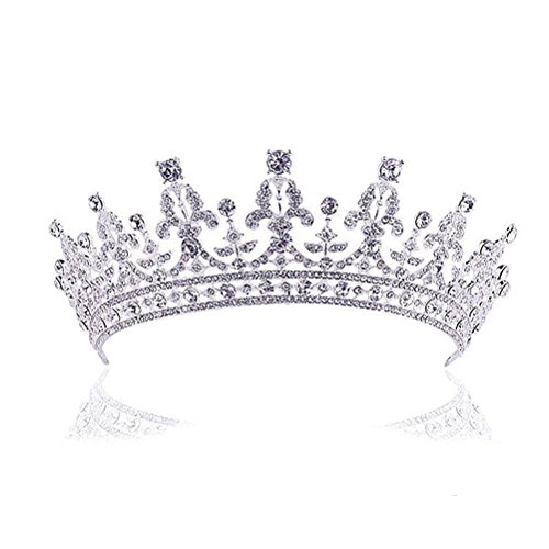 Rosenice Silber Tiara Hochzeit Diadem Mit Strass Krone Braut Haarschmuck Kopfschmuck FüR Damen Und MäDchen Elegantes Design FüR Hochzeit Verlobung Party von rosenice