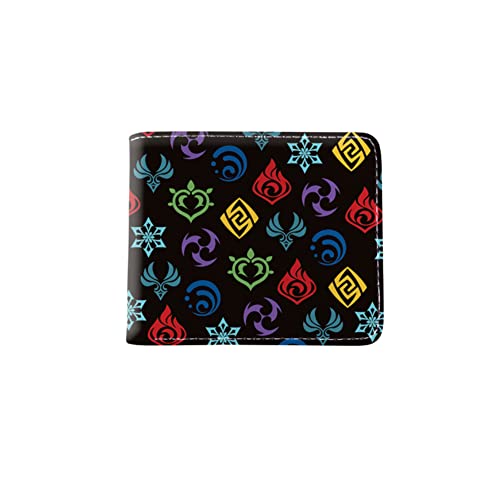 1 x Genshin Impact Peripheral Bifold Wallet Full Color Print Short Leather 11.5*9.5*2cm Wallet, stil 3 von ROSETOR
