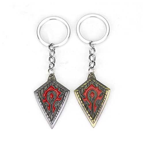 ROSETOR World of Warcraft Tribal-Flaggen-Logo, Retro-Legierung, Schlüsselanhänger (Golden und Silber), 2 Stück, gold, Einheitsgröße von ROSETOR