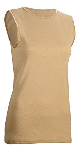 Rosette Damen Ärmelloses Unterhemd - Baumwolle - High Neck Full Shoulder Design, Beige, Mittel von ロゼット