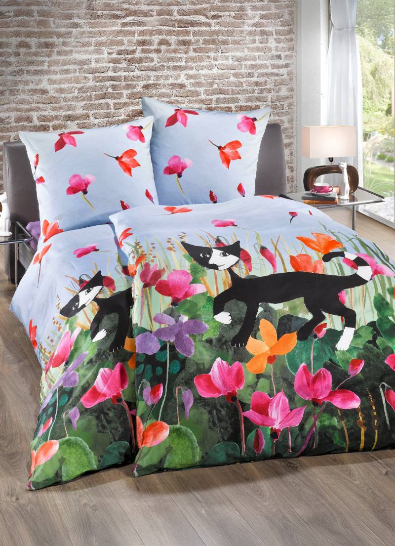 Feinbiber-Bettwäsche-Garnitur mit Reißverschluss, Größe 112 (80/80 cm + 135/200 cm), Bunt von ROSINA WACHTMEISTER