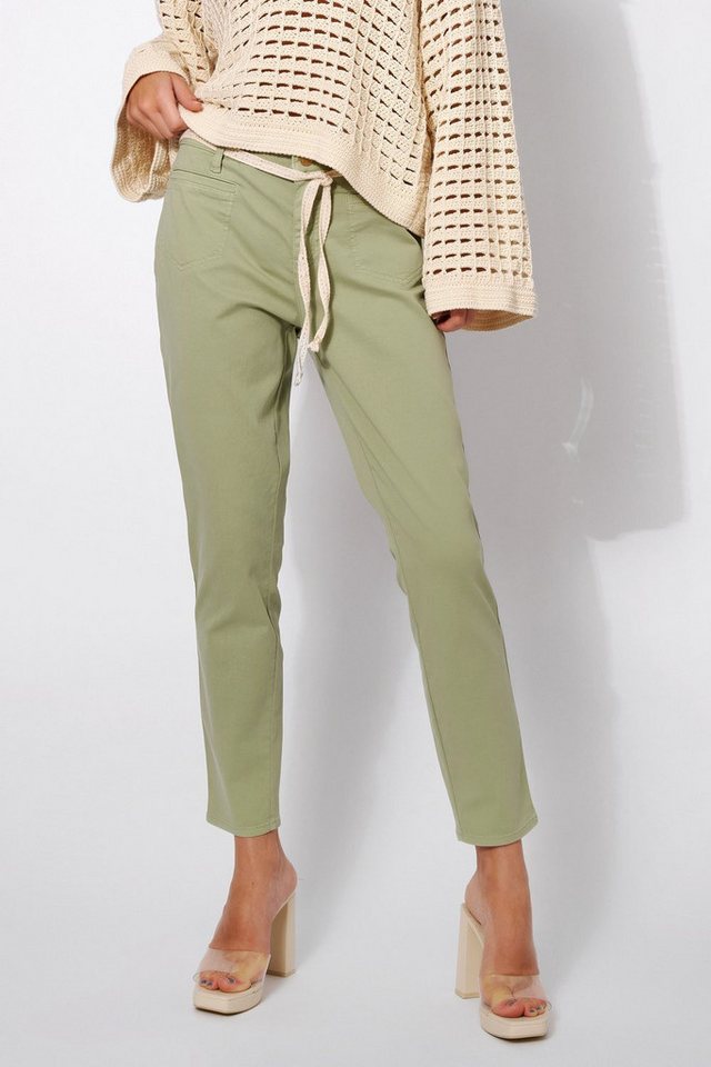 ROSNER 5-Pocket-Hose Alisa_084G mit glitzerndem Bindegürtel von ROSNER
