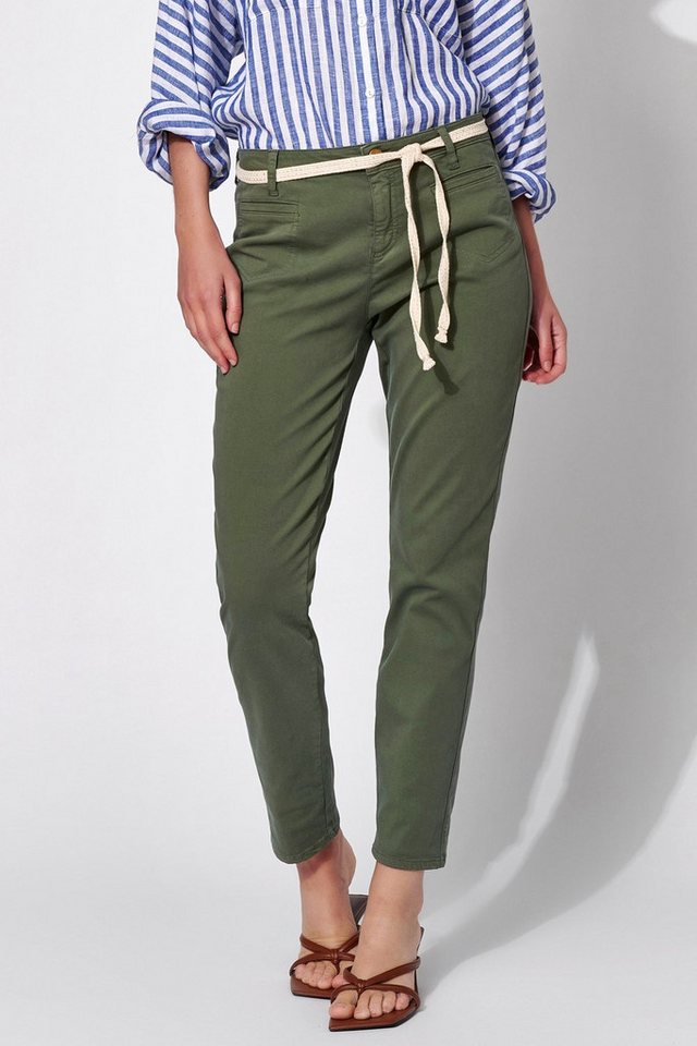 ROSNER 5-Pocket-Hose Alisa_084G mit glitzerndem Bindegürtel von ROSNER