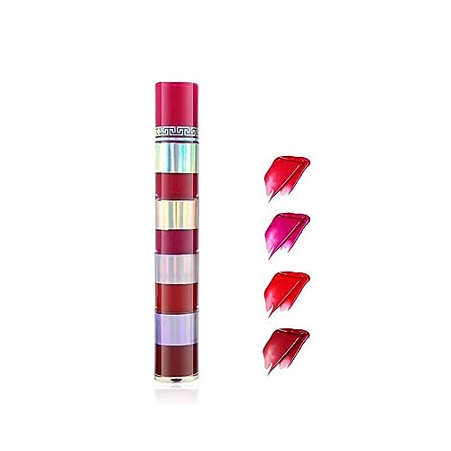 4 Color Lip Stain Tint Set, Liquid Mini Lipstick Lip Stain Tint Set, Hydrating Matt Vibrant Colour Liquid Lipstick, Waterproof Long-Lasting Non-Drying, for Lips, Cheeks and Eyes, 01 von ROSPRETTY