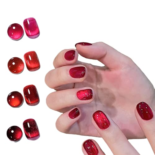 ROSPRETTY 4 x Cat-Eyes Semipermanenter Nagellack, semi-permanenter Gel-Nagellack, U-V/LED, Maniküre-Set, Cat Eyes Magnetic Gel Nail Polish von ROSPRETTY