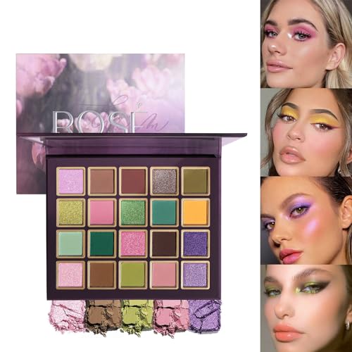 Eyeshadow Palette Colourful,20 Colors Eyeshadow Palette,Professional Matte Glitter Makeup Palette,Eye Shadow Pallet Waterproof,Highly Pigmented,Colourful Powder Eyeshadow,25g von ROSPRETTY